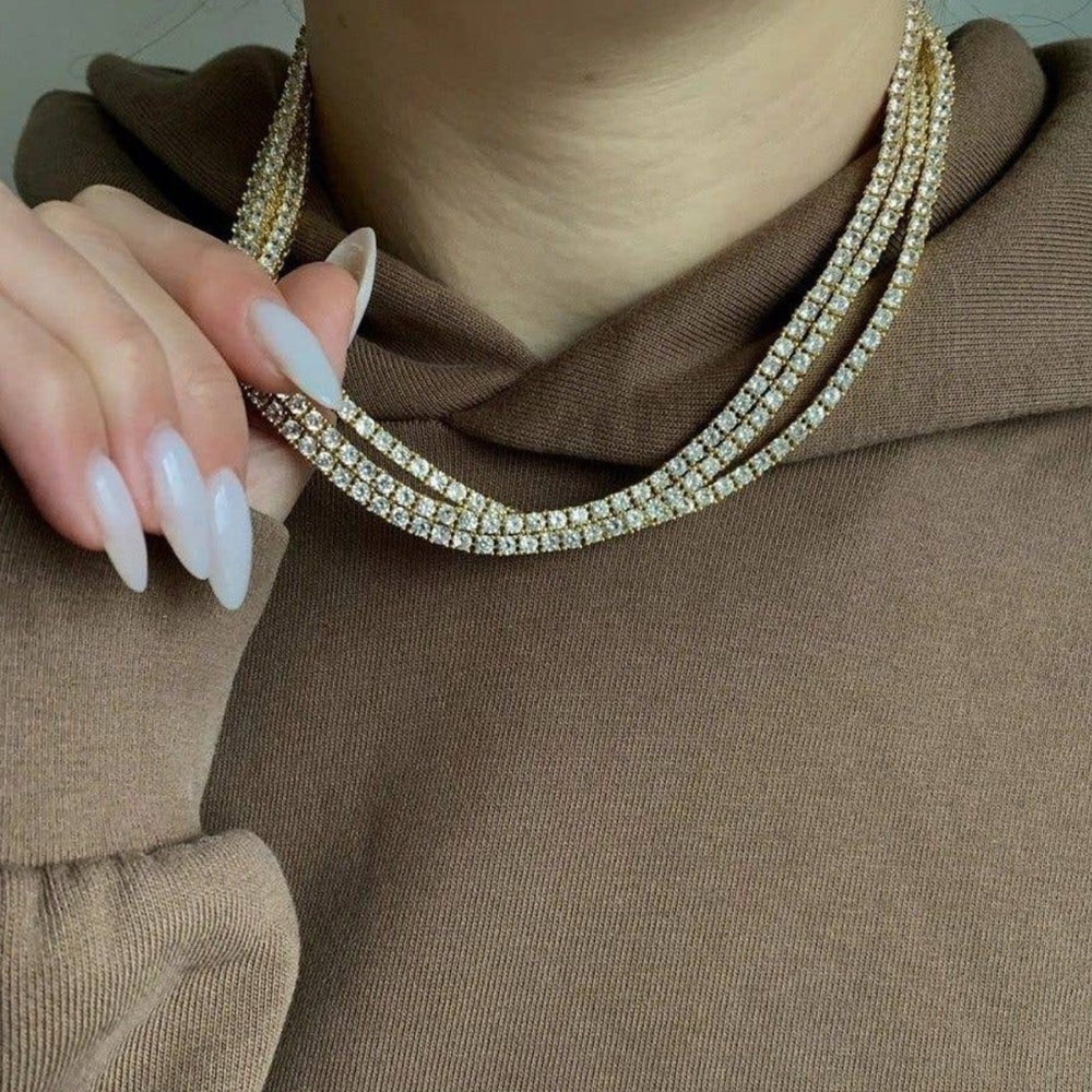 Elegant Silver Layered Necklace Set